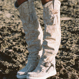 Wedge Moccasin Boots Prya Slyther Blanco