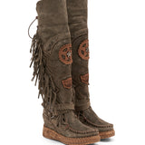 Wedge Moccasin Boots Fargo Silverstone Truffle