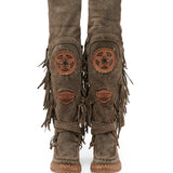 Wedge Moccasin Boots Fargo Silverstone Truffle