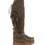 Wedge Moccasin Boots Fargo Silverstone Truffle