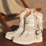 Wedge Moccasin Boots Arya Limited Washed Chalk