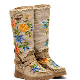 Wedge Moccasin Boots Larson Limited Arte Linen