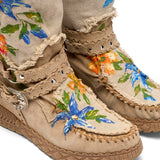 Wedge Moccasin Boots Larson Limited Arte Linen