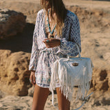 Studded Leather Bag Byron Camel Blanche