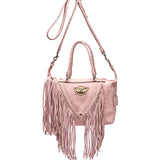 Borsa In Pelle Con Frange Byron Silverstone Rose