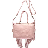 Borsa In Pelle Con Frange Byron Silverstone Rose