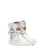 Flat Moccasin Boots Dance Optical White