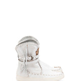 Flat Moccasin Boots Dance Optical White