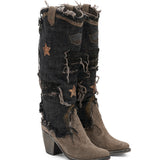 Western Leather Boots Rebel Atomic Canvas
