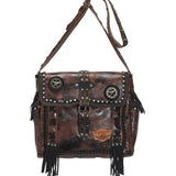 Studded Leather Bag Adele Wanted Chestnut