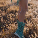 Wedge Moccasin Boots Fergie Abloom Acqua