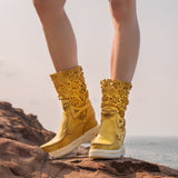 Wedge Moccasin Boots Fergie Abloom Yellow