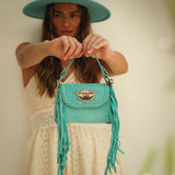 Borsetta In Pelle Con Frange Daria Silverstone Marine