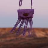 Fringed Leather Bag Lara Silverstone Lilla