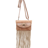 Borsetta In Pelle Con Frange Lara Rustik Natur