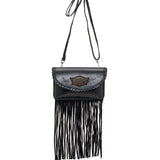 🎁 Fringed Leather Bag Lara Wanted Onyx (100% off)