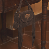 Fringed Leather Bag Daria Silverstone Chocolate