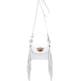 🎁 Fringed Leather Bag Daria Optical White (100% off)
