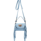 Fringed Leather Bag Daria Silverstone Sky