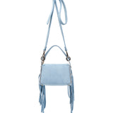 Fringed Leather Bag Daria Silverstone Sky