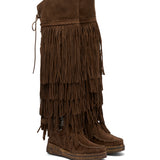 Wedge Moccasin Boots Esme Silverstone Chocolate