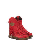 Wedge Moccasin Boots Hanid Silverstone Red