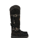 Wedge Moccasin Boots Janice Charrito Ombra
