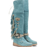 Wedge Moccasin Boots Delilah Silverstone Marine