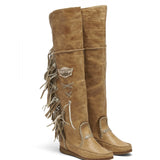 Flat Moccasin Boots Drifter Tribal Hide