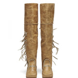 Flat Moccasin Boots Drifter Tribal Hide