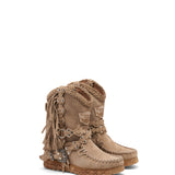 Wedge Moccasin Boots Arya Silverstone Cream