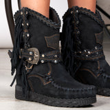 Wedge Moccasin Boots Arya Silverstone Carbon