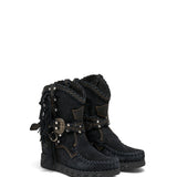 Wedge Moccasin Boots Arya Silverstone Carbon