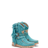 Wedge Moccasin Boots Arya Silverstone Marine