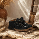 Wedge Leather Slip-on Bella Silverstone Carbon