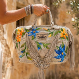 Studded Leather Bag Byron Limited Arte Linen