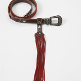 Studded Leather Belt Yonaguni Silverstone Red
