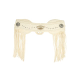 Studded Leather Belt Cara Studded Rag Offwhite