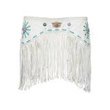 Studded Leather Belt Charlie Camel Blanche & Marine