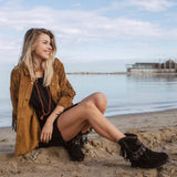 Wedge Moccasin Boots Arya Silverstone Carbon