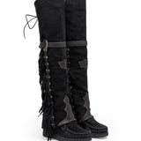 Wedge Moccasin Boots Coleen Silverstone Carbon