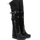 Wedge Moccasin Boots Coleen Silverstone Carbon