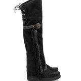 Wedge Moccasin Boots Coleen Silverstone Carbon