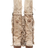 Wedge Moccasin Boots Coleen Silverstone Cream