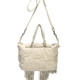 Studded Leather Bag Byron Washed Chalk