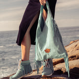 Fringed Leather Bag Nali Silverstone Marine