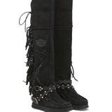 Wedge Moccasin Boots Delilah Silverstone Carbon
