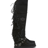 Wedge Moccasin Boots Delilah Silverstone Carbon