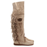 Flat Moccasin Boots Drifter Silverstone Cream