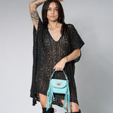 Borsetta In Pelle Con Frange Daria Silverstone Marine